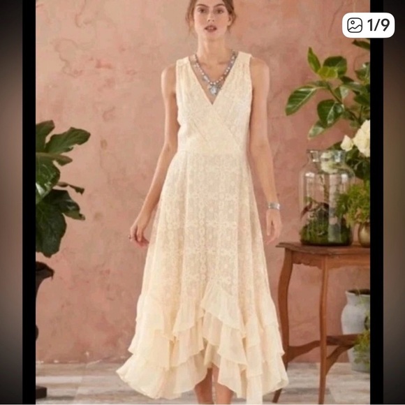 Sundance Dresses & Skirts - Sundance Cream Lace High Low Dress